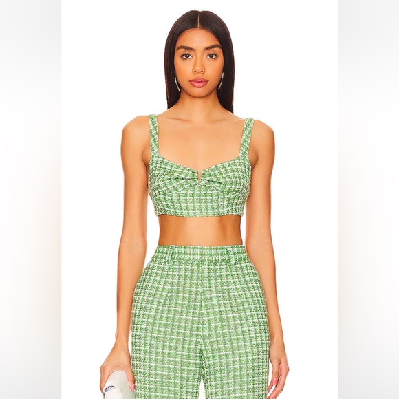 NWT SAU LEE Avery Top in Green Multi - Picture 3 of 7